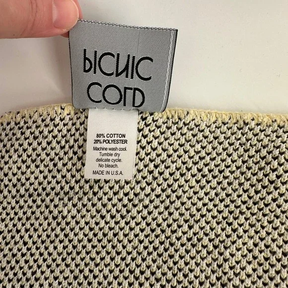 Cold Picnic Cow Knit Baby Lap Throw Blanket Lemon Made in USA RARE - Picture 7 of 8